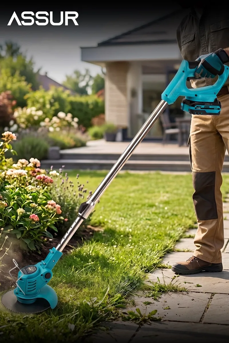 6'lı Şarjlı Bahçe Seti Budama Testeresi Makası Çit Kesme Çim Biçme Hava Üfleme 2,5m Teleskop Aparatlı - Görsel 3