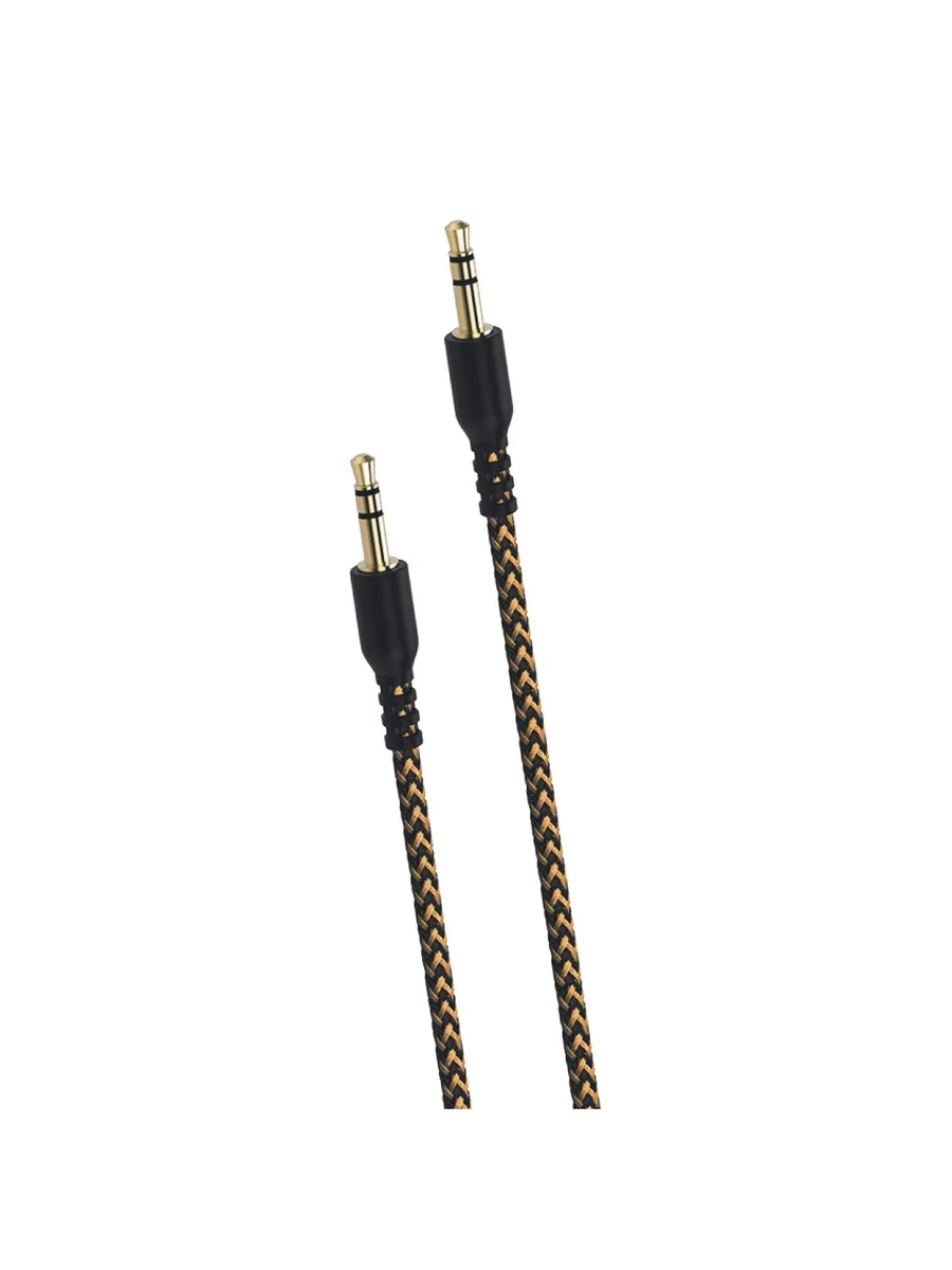 ACL A-6 1 Metre 3.5mm to 3.5mm Örgülü Kumaş Ultra Dayanıklı HD Ses Aux Kablosu (Altın Kaplama Uçlu) - Görsel 4
