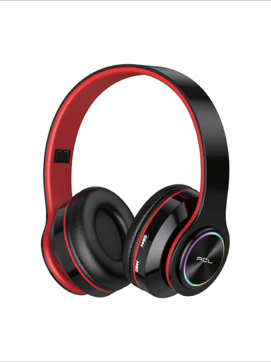 ACL ABK-03 Katlanabilir 7 Renkli Işıklı RGB Bluetooth 5.0 Kulak Üstü Kulaklık – SD Kart ve AUX Destekli - Görsel 3