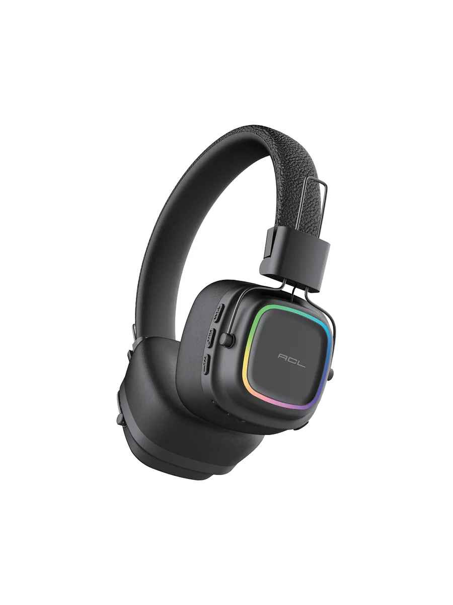 ACL ABK-10 Katlanabilir Bluetooth 6.0 RGB Işıklı Kulak Üstü Kulaklık – Lüks Deri Başlık ve Güçlü Bas - Görsel 2