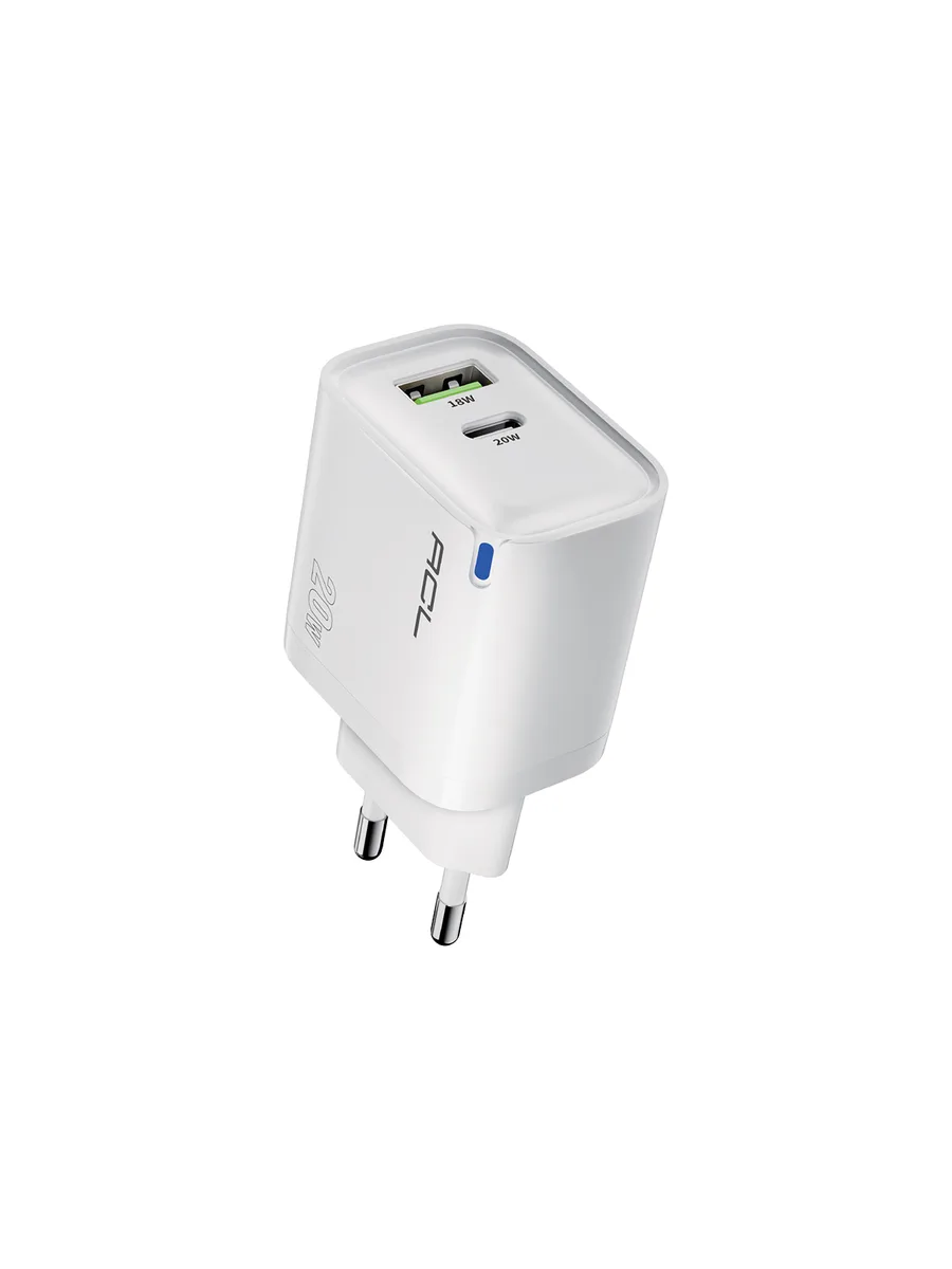 ACL AC-116 20W GaN Süper Hızlı Duvar Şarj Cihazı – Çift Portlu (USB-A + Type-C) ve PD+QC 3.0 Destekli - Görsel 2
