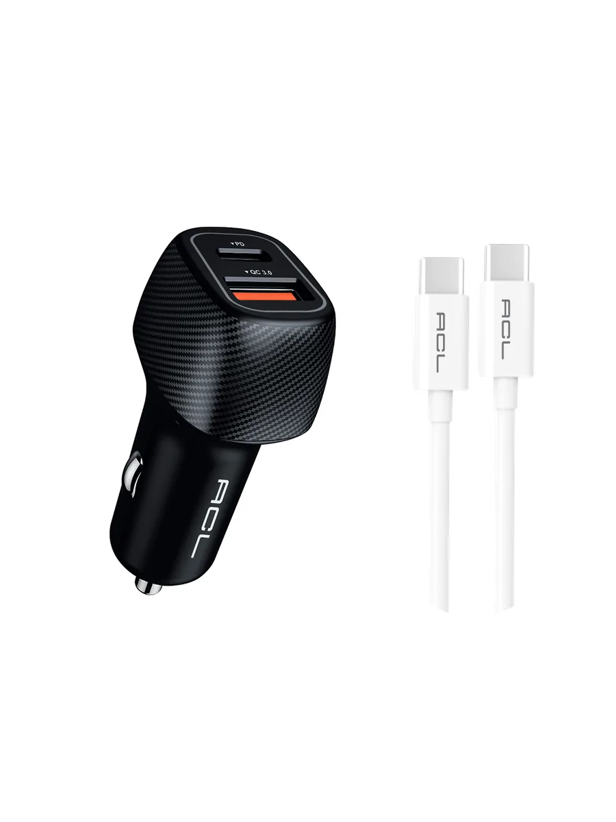 ACL AC-92 48W Hızlı Araç Şarj Cihazı Seti – PD 30W + QC 3.0 18W Çift Portlu + 1M Type-C to Type-C Kablo - Görsel 2