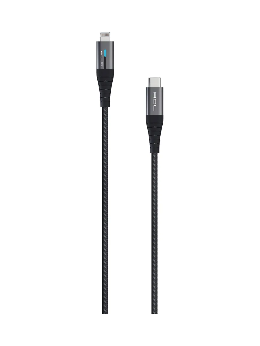 ACL ACK-104 1.2M LED Göstergeli 27W USB-C to Lightning Örgü Şarj ve Veri Kablosu (3A) - Görsel 2