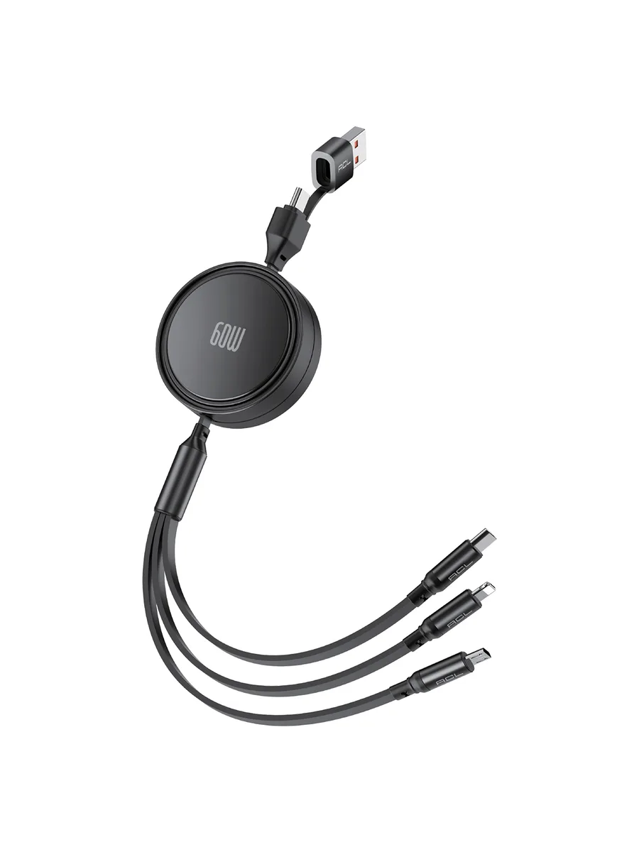 ACL ACK-122 5in1 100W PD Ultra Hızlı Geri Çekilebilir Çoklu Şarj Kablosu (1.2 Metre) - Görsel 2