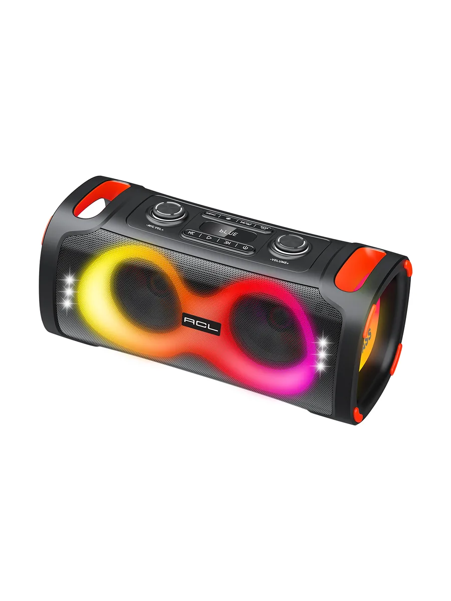 ACL ACS-21 60W Çift 6.5 İnç RGB Işıklı Bluetooth Parti Hoparlörü – Kablosuz Mikrofonlu ve TWS Özellikli - Görsel 2
