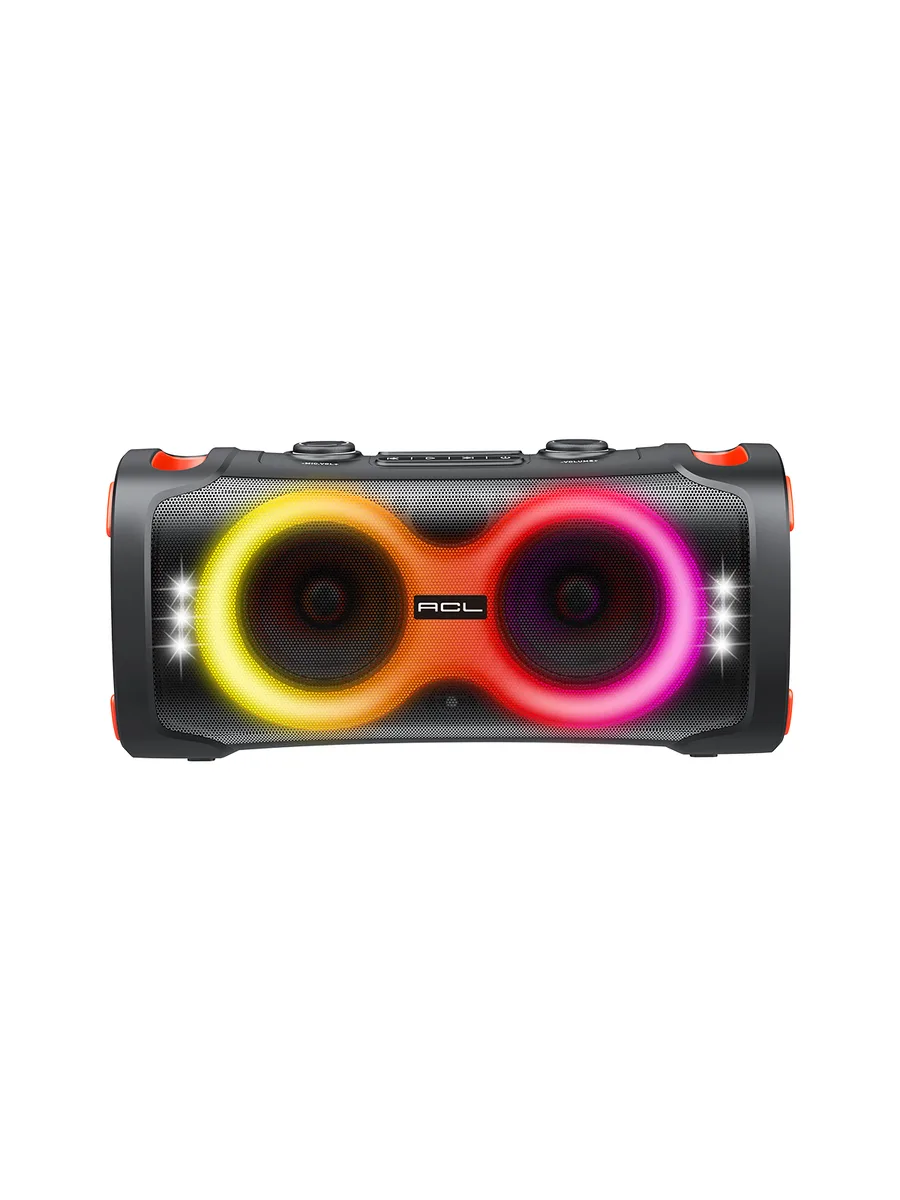 ACL ACS-21 60W Çift 6.5 İnç RGB Işıklı Bluetooth Parti Hoparlörü – Kablosuz Mikrofonlu ve TWS Özellikli - Görsel 3