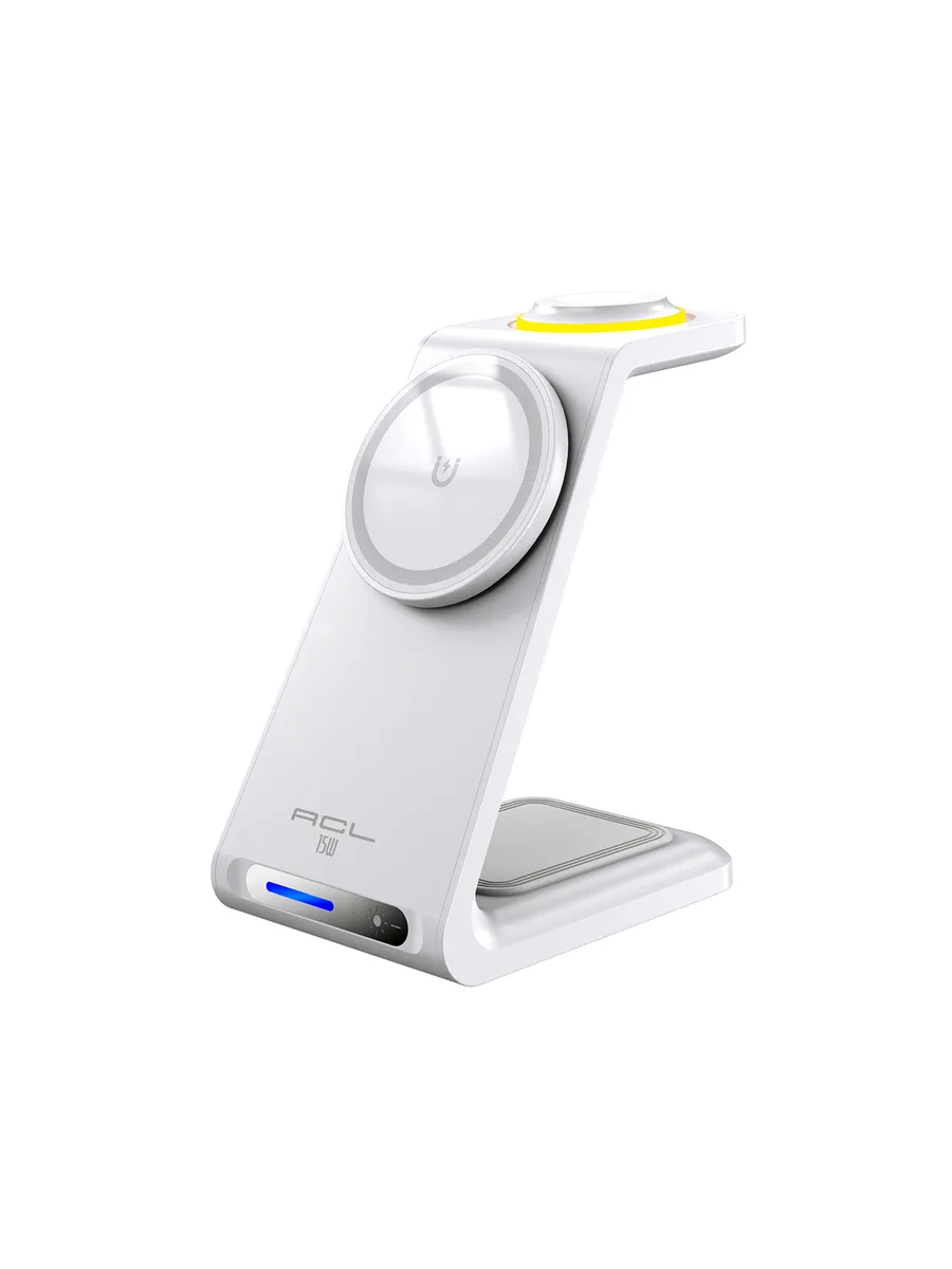 ACL AW23 3in1 MagSafe Kablosuz Şarj Standı – Telefon, Saat ve Kulaklık İçin 15W Hızlı Şarj İstasyonu - Görsel 3