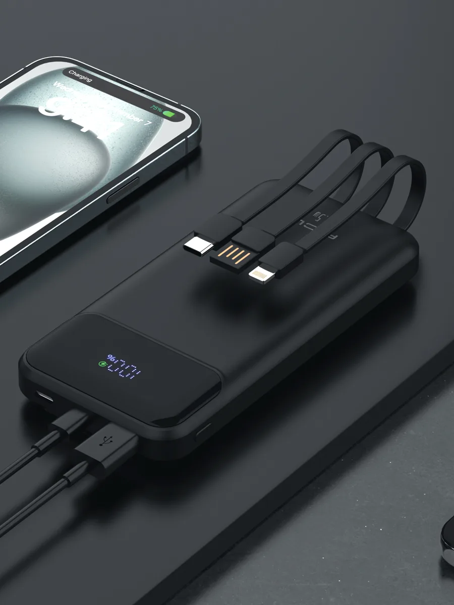 ACL PW-116 10000 mAh 22.5W Powerbank – Dahili 4in1 Kablolu ve LCD Göstergeli Hızlı Şarj Cihazı - Görsel 3