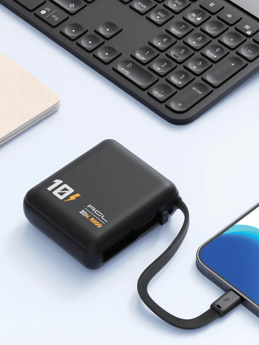 ACL PW-137 10000 mAh 20W PD Hızlı Şarj Powerbank – Dahili Type-C Kablolu ve Askı Aparatlı Mini Güç Kaynağı - Görsel 5