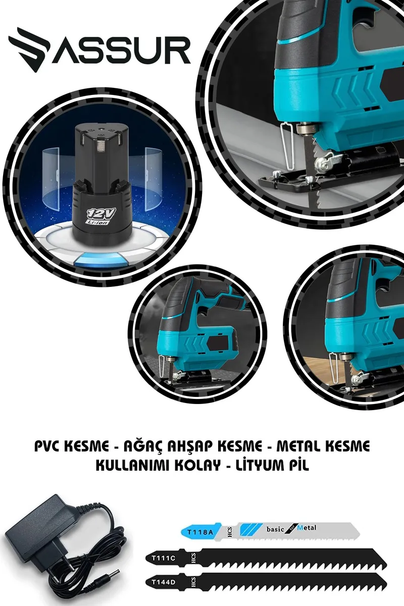 ASSUR 12V Çift Akülü Dekupaj Testere Makinesi - Görsel 3