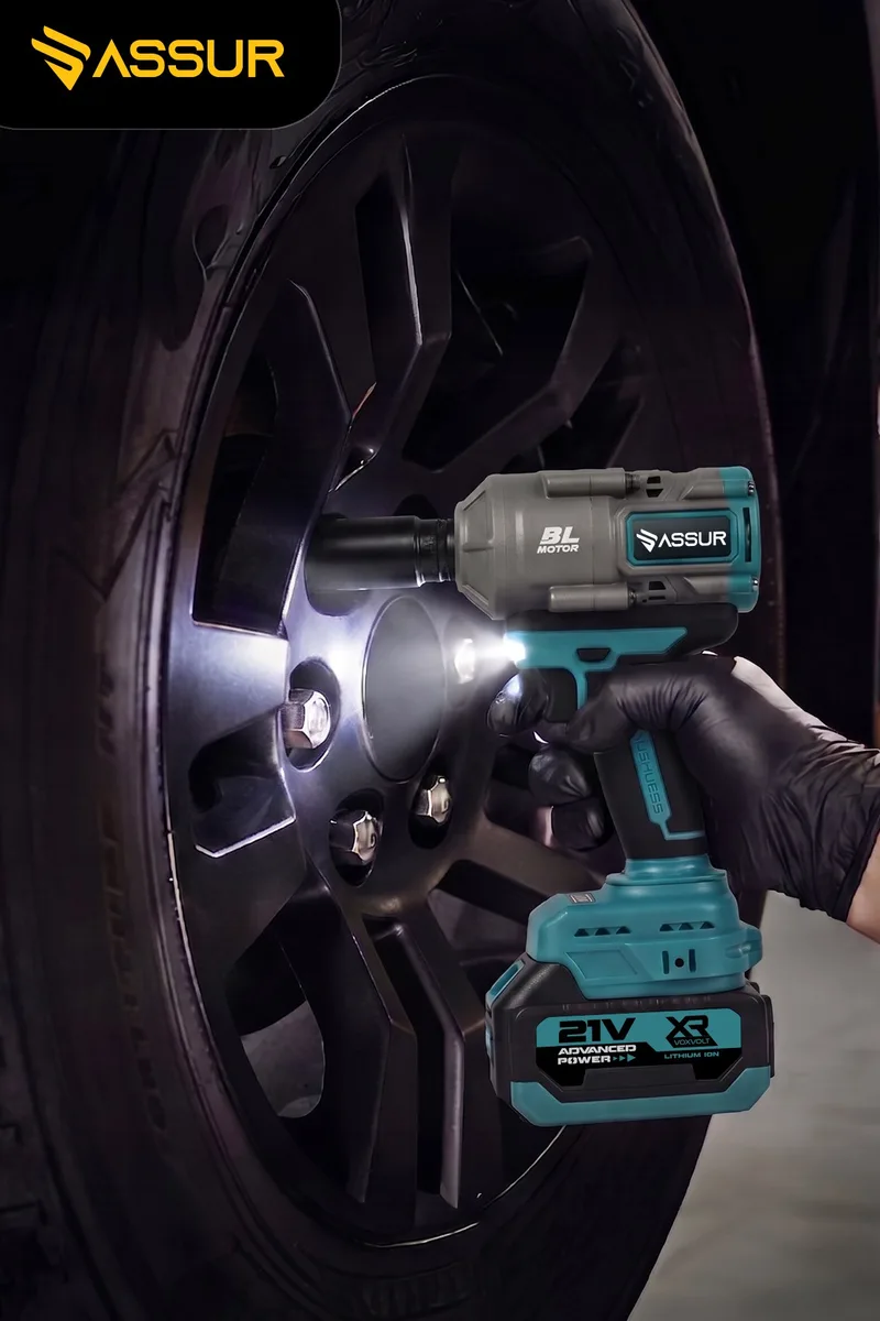 ASSUR 21V 1100 Nm Torklu Çift Akülü 10 Pilli 1/2 Mavi Somun Sıkma Makinesi - Görsel 2