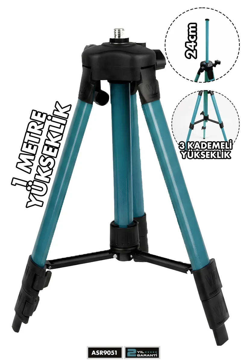 ASSUR 3 Kademeli Alüminyum Lazer Hizalama Tripodu 1 Metre Tripod - Görsel 2