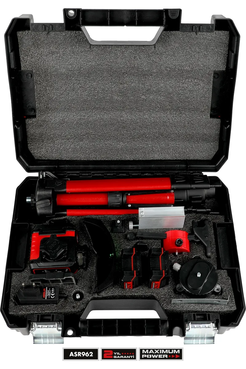 ASSUR 4.2V Çift Akülü 360 Derece 16 Köşe Otomatik Hizalama Tripod'lu Lazer Hizalama Cihazı - Görsel 6