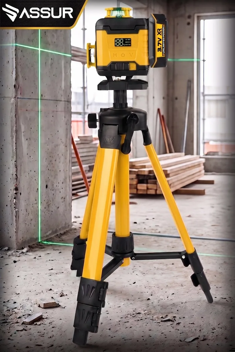 ASSUR 4.2V Çift Akülü 360 Derece 16 Köşe Otomatik Hizalama Tripod'lu Lazer Hizalama Cihazı - Görsel 8