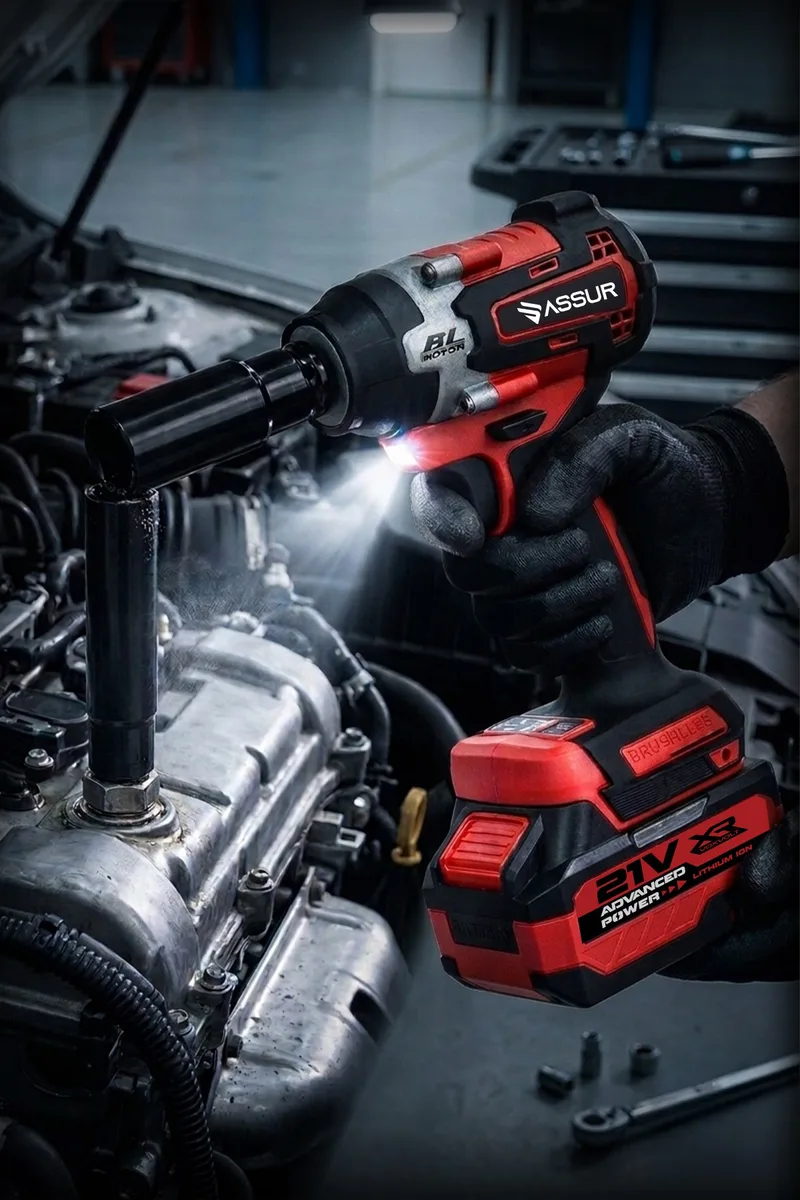 ASSUR 450 NM TORKLU 21V ÇİFT AKÜLÜ 10 PİLLİ KÖMÜRSÜZ 1/2 KIRMIZI SOMUN SIKMA SÖKME MAKİNESİ - Görsel 2