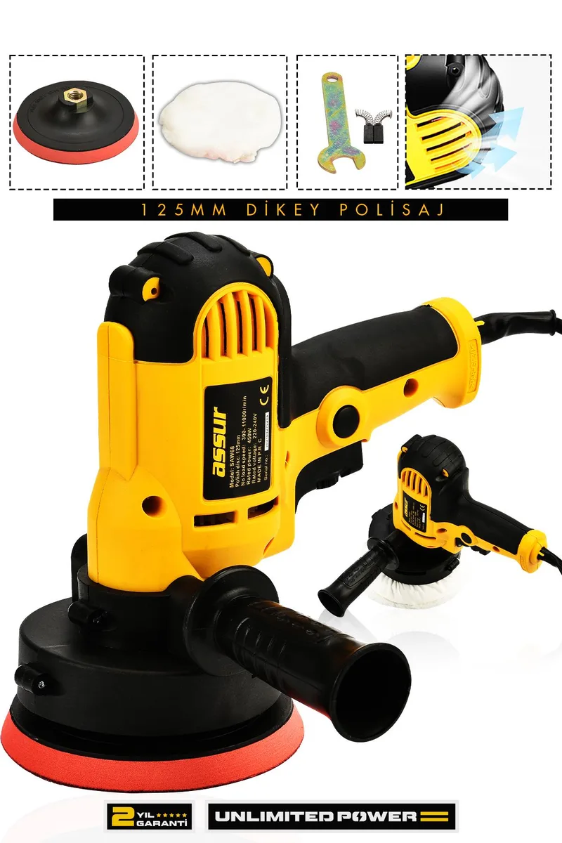 ASSUR 450W Elektrikli 125mm Disk Çapı Dikey Polisaj Zımpara Makinesi