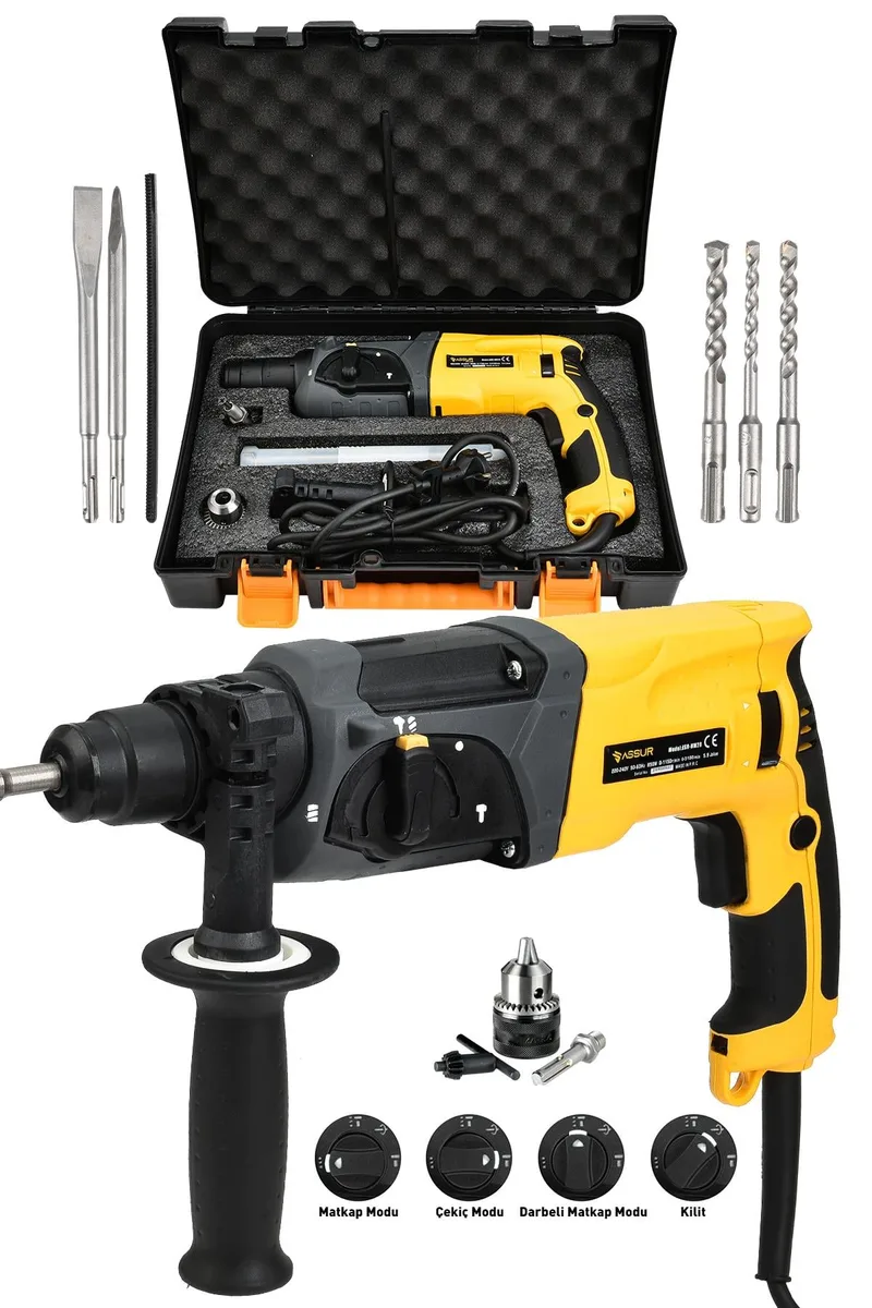 ASSUR 850W Darbeli Metal Şanzıman Kırıcı Delici Hilti Matkap - Görsel 4