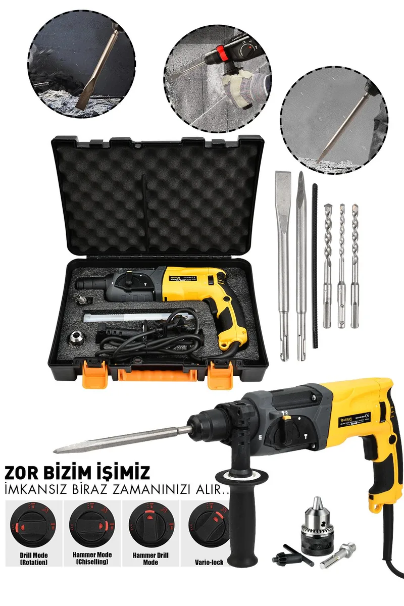 ASSUR 850W Darbeli Metal Şanzıman Kırıcı Delici Hilti Matkap - Görsel 6