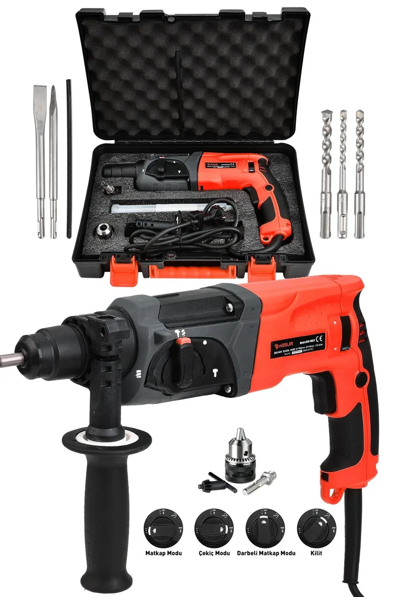 ASSUR 850W Darbeli Metal Şanzıman Kırıcı Delici Hilti Matkap - Görsel 7