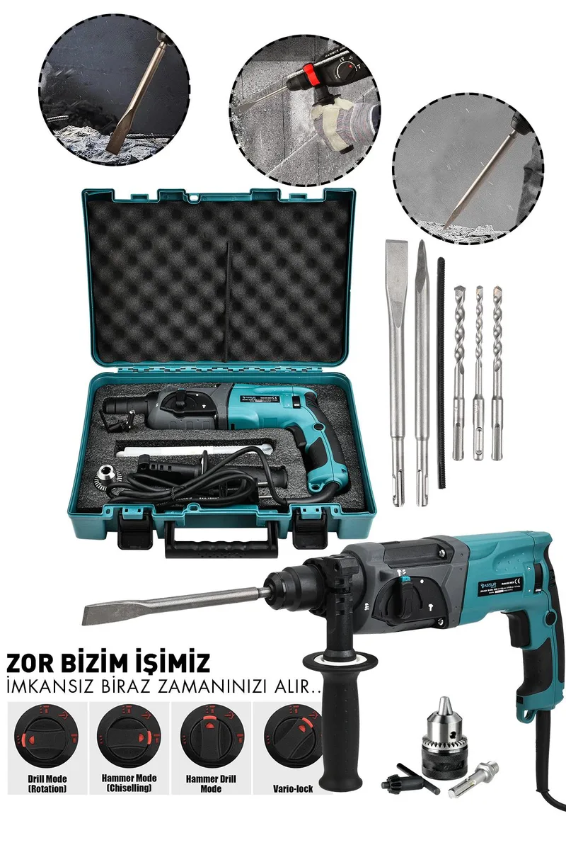 Assur 850W Darbeli Metal Şanzıman Kırıcı Delici Hilti Matkap - Görsel 2