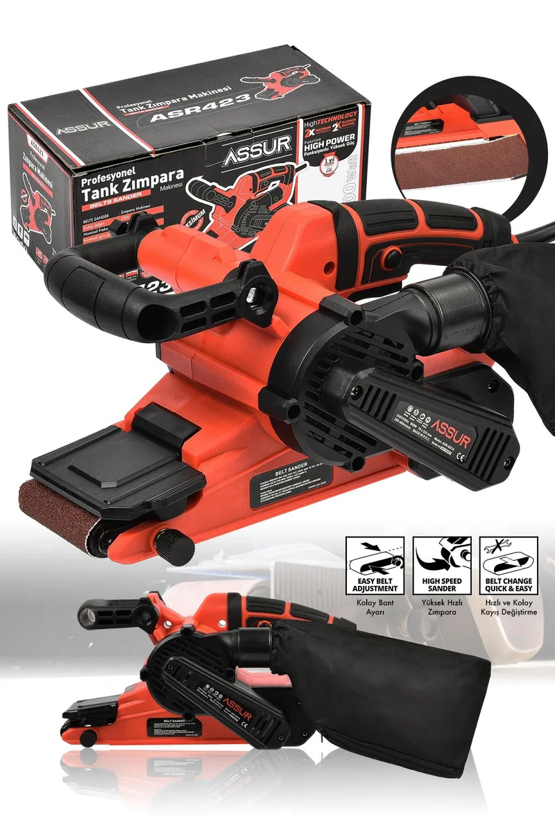 Assur 900W Elektrikli Vakumlu Tank Zımpara Makinesi - Görsel 4