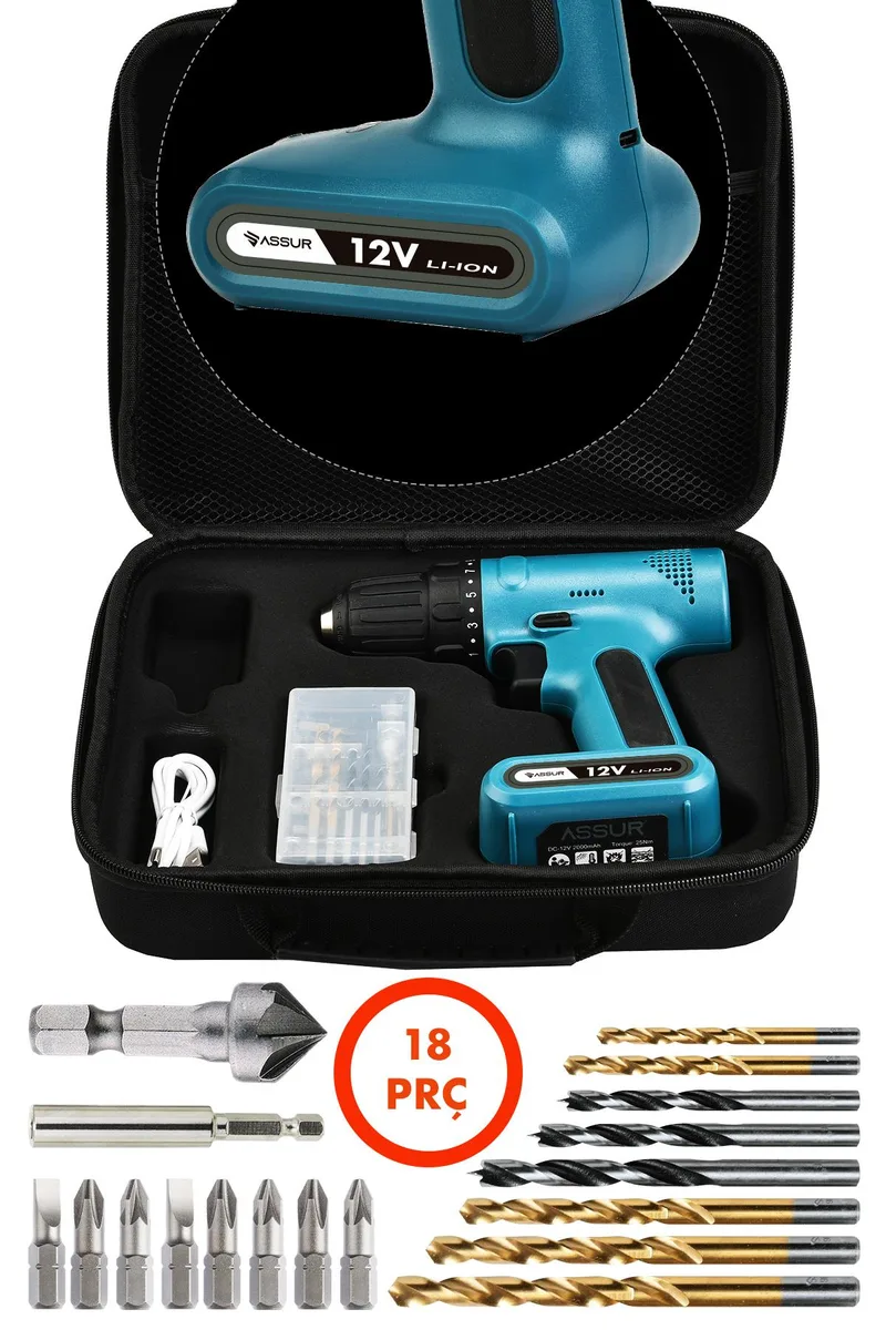 Assur Plus 12V Usb Şarjlı Matkap Vidalama Dahili Batarya - Görsel 3