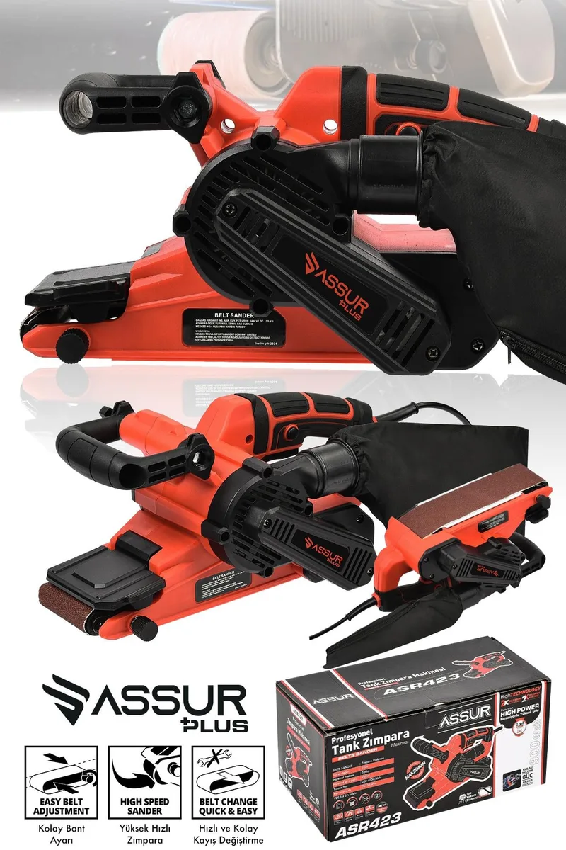 Assur Plus 900W Elektrikli Vakumlu Tozsuz Cila Özellikli Tank Zımpara Makinesi - Görsel 7