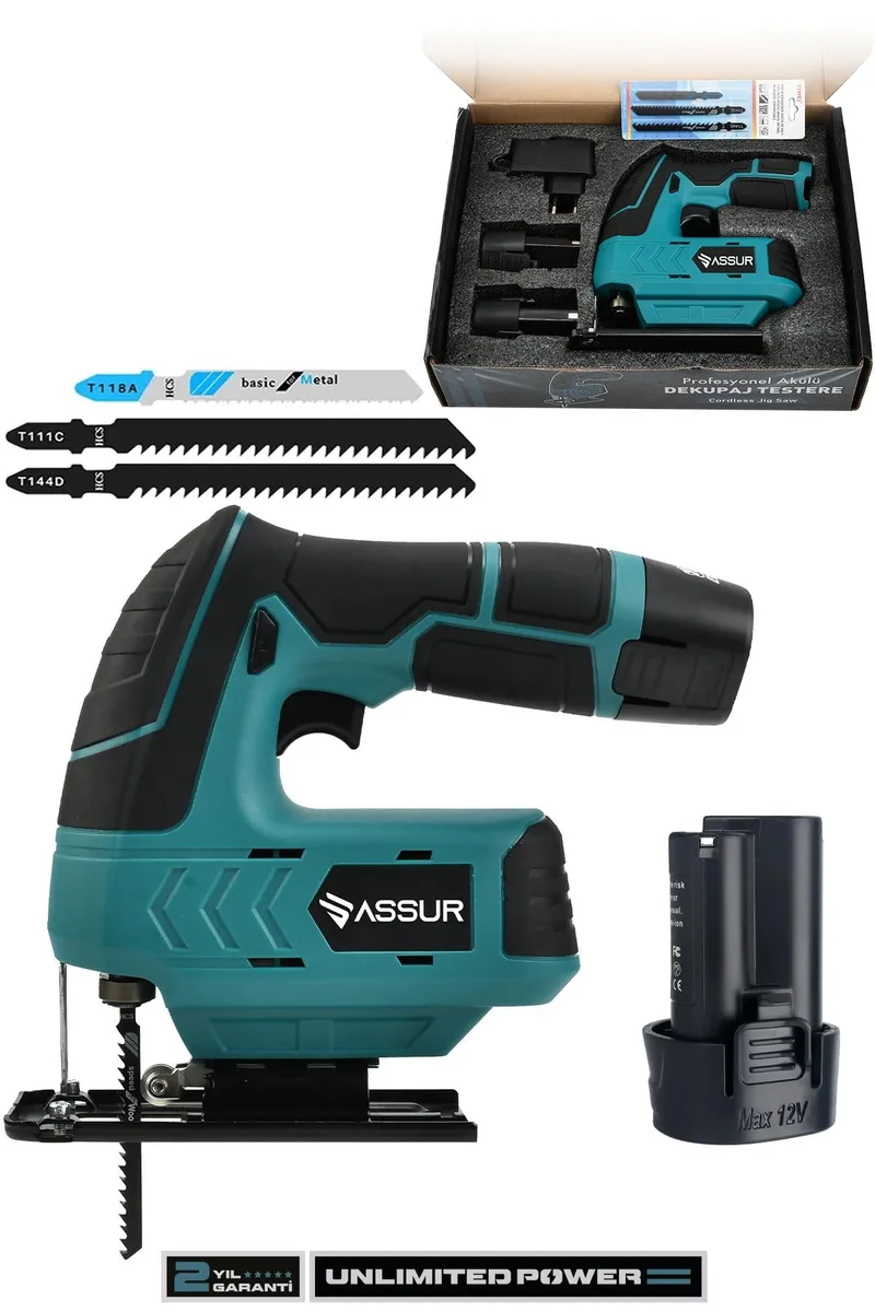 Assur Profesyonel 12 V Çift Akülü Şarjlı Dekupaj Testere Makinesi - Görsel 7