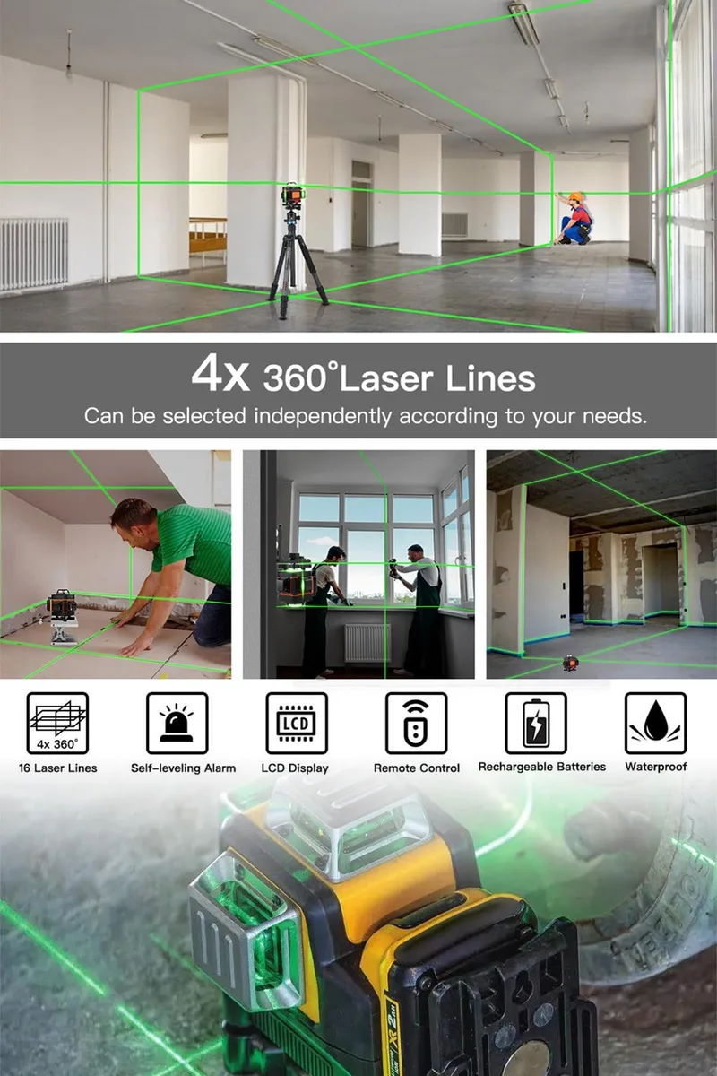 Assur Profesyonel 12V Çift Akülü Vidalama 84 Parça & 12 Köşe 360° Lazer Hizalama Set - Görsel 5