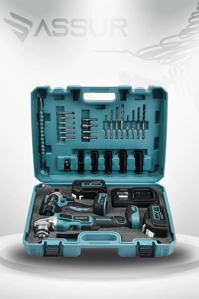 Assur Profesyonel 21V Çift Akülü 450 Nm Somun Sıkma Sökme + 125 Mm Taşlama 2'li Set - Görsel 3