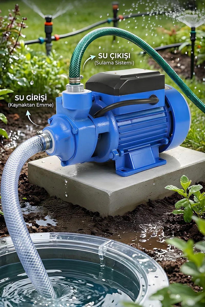 ASSUR Qb60 35m Basınç Yüksekliği 1 HP Bakır Sargı Elektrikli Santrifüj Pompa Su Motoru - Görsel 3