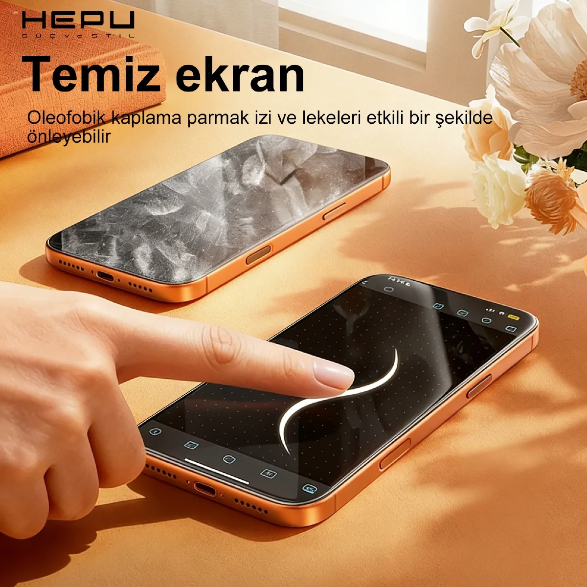 HEPU ARMOR Series Clear HD Cam Ekran Koruyucu – iPhone 15 / 16 Uyumlu - Görsel 8
