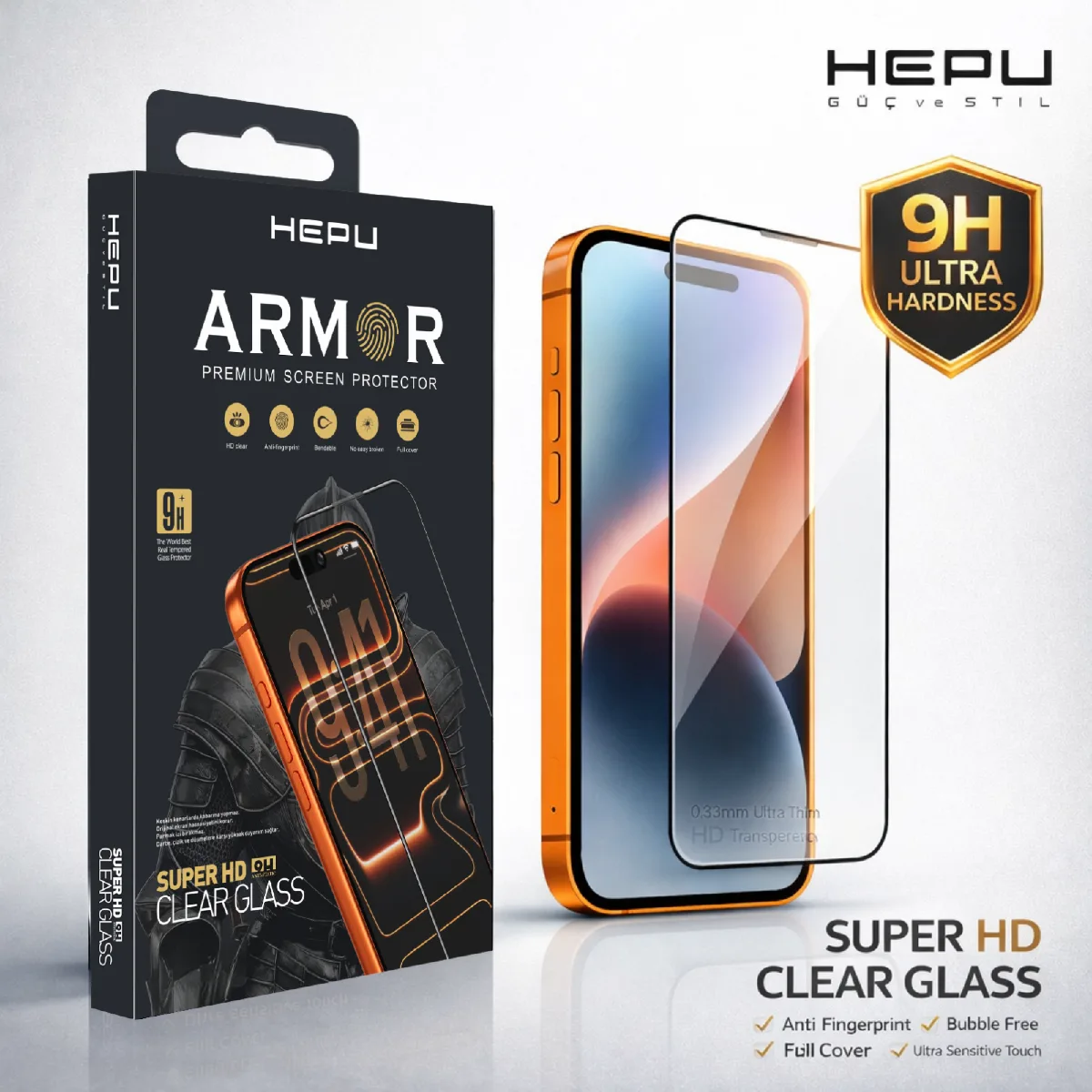 HEPU ARMOR Series Clear HD Cam Ekran Koruyucu – iPhone 16 Pro Max Uyumlu - Görsel 3