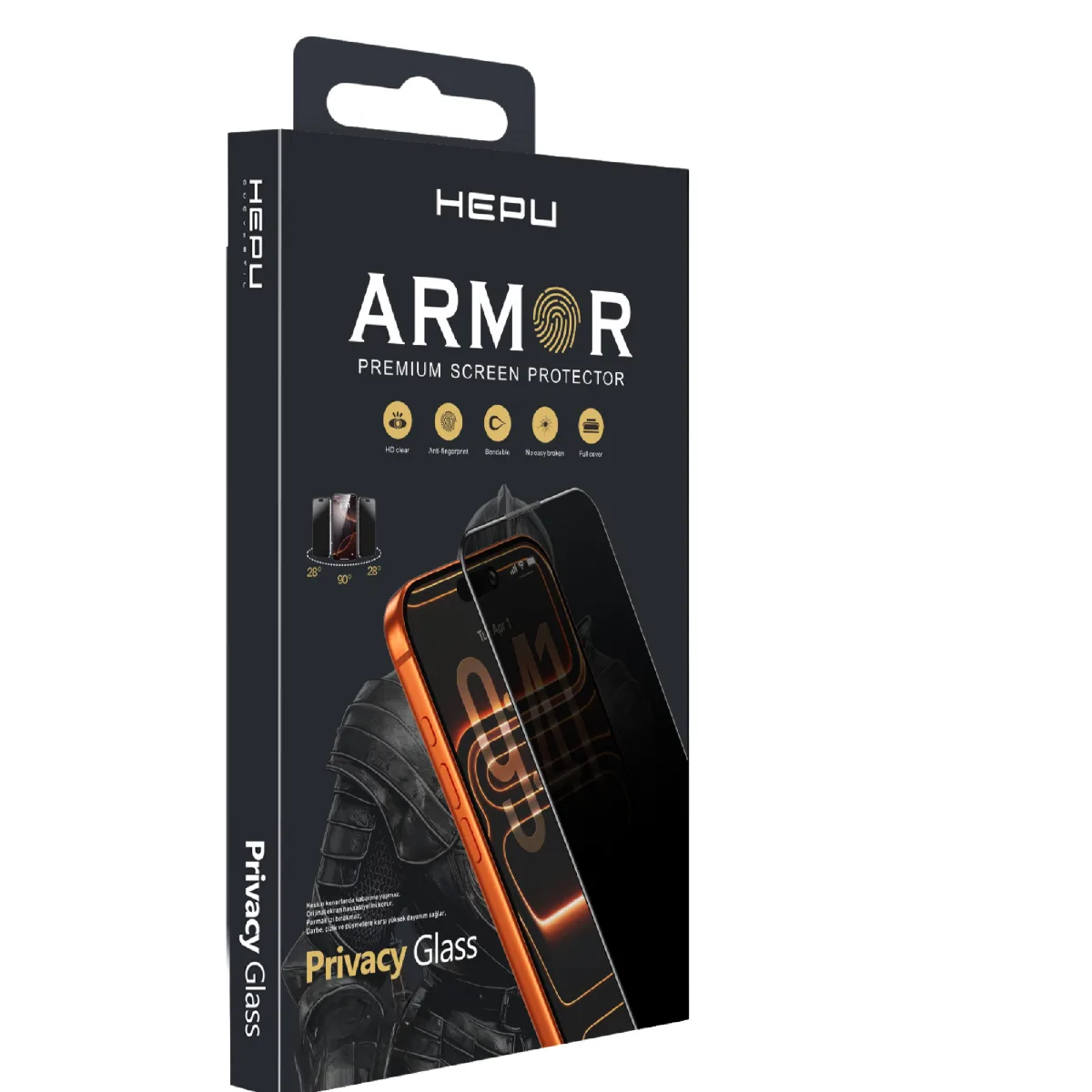 HEPU ARMOR Series Privacy Cam Ekran Koruyucu – iPhone 11 / XR Uyumlu - Görsel 3