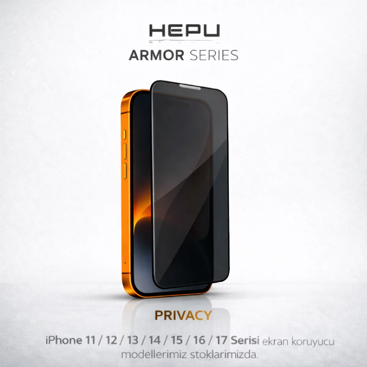 HEPU ARMOR Series Privacy Cam Ekran Koruyucu – iPhone 15 Pro Max Uyumlu - Görsel 2