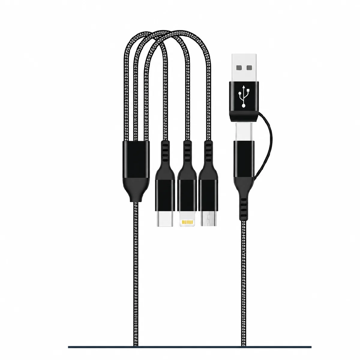 HEPU HP-13 3’ü 1 Arada Şarj Kablosu – Type-C, Lightning ve Micro USB - Görsel 3