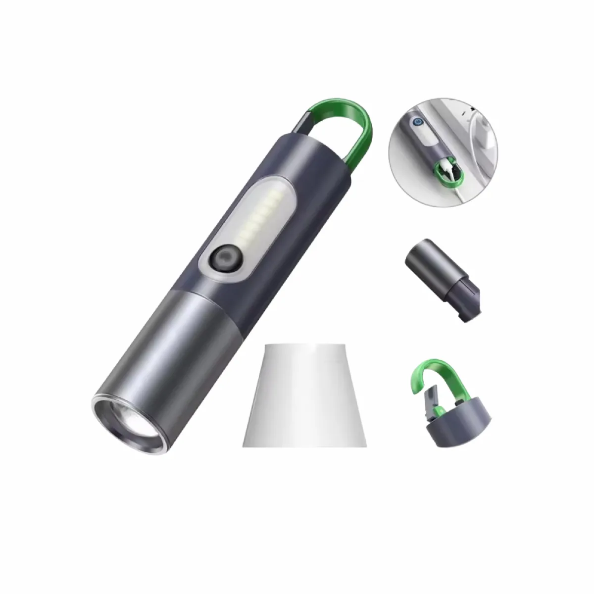 HEPU HP-836 Su Geçirmez Uzun Menzilli LED El Feneri – 5730 LED, 5V USB Şarjlı, Taşınabilir Askılı Tasarım - Görsel 4