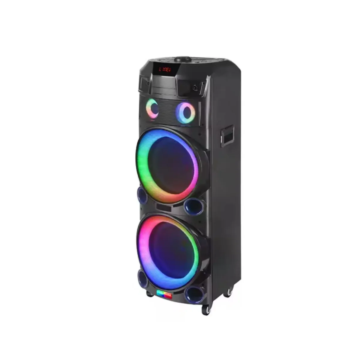HEPU HP 910 Taşınabilir Şarjlı Bluetooth Hoparlör 80 Rms 2*10 İnc Woofer Karaoke Mikrafon - Görsel 2