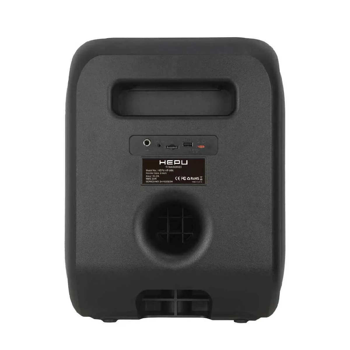 HEPU HP-988 Titan Series Taşınabilir Bluetooth Hoparlör – 8” Hoparlör, RMS 30W, Extra Bass, TWS Destekli - Görsel 7