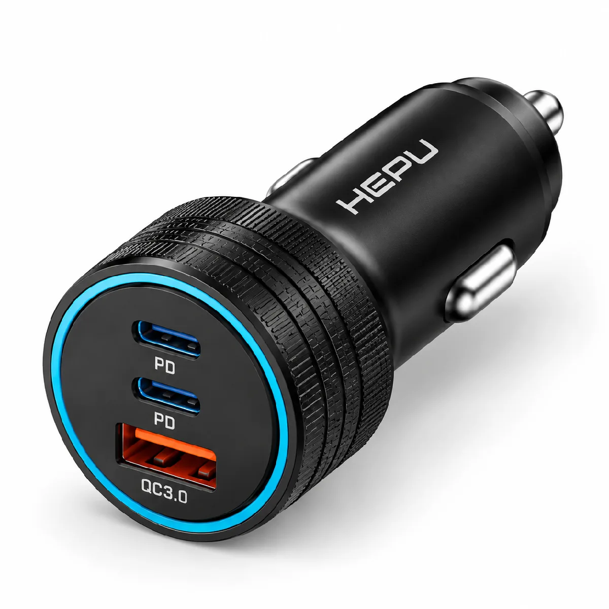 HEPU HP-AD02 105W Araç Şarj Cihazı – 3 Port, Hızlı Şarj, Type-C to Type-C Kablo Dahil - Görsel 3
