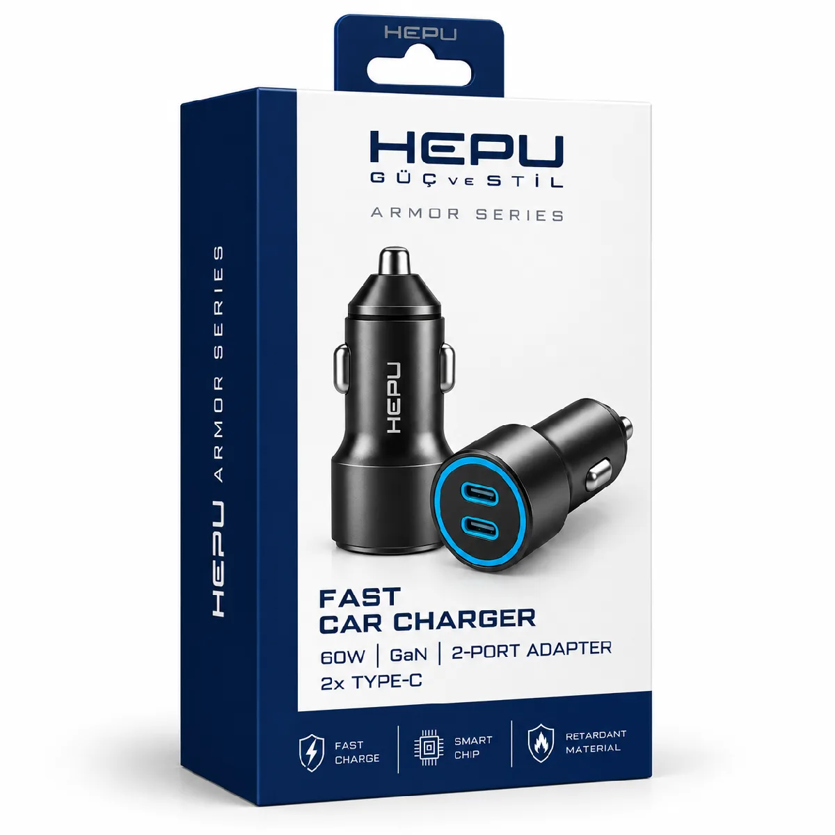 HEPU HP-AD03 60W Araç Şarj Cihazı – 2 Port, Hızlı Şarj - Görsel 3