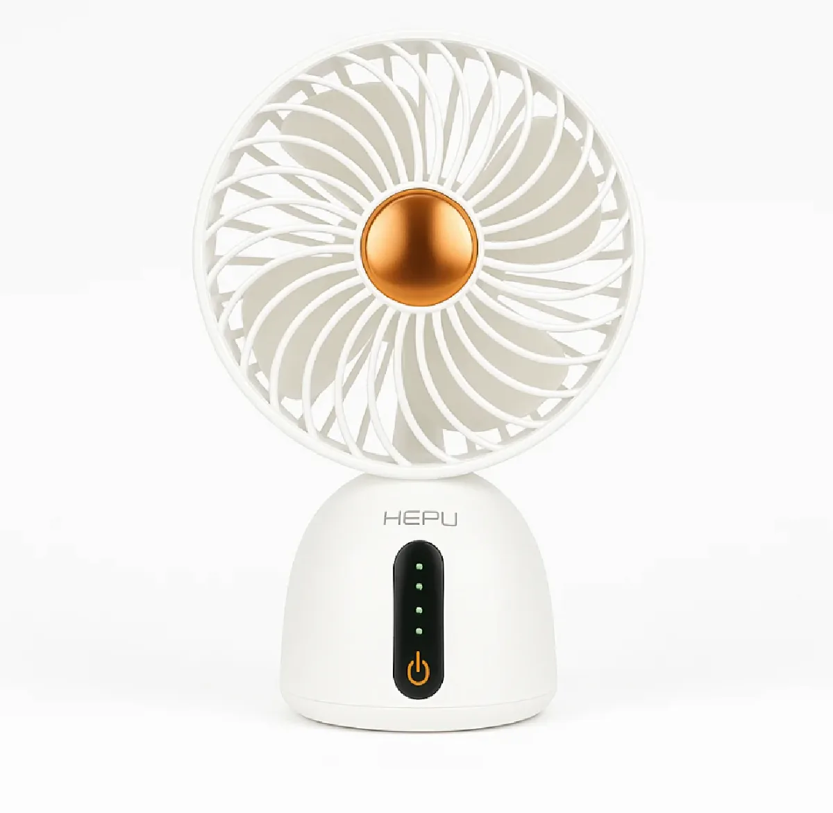 HEPU HP-F07 USB Şarjlı Sessiz Masaüstü Mini Fan – 360° Ayarlanabilir Gövde