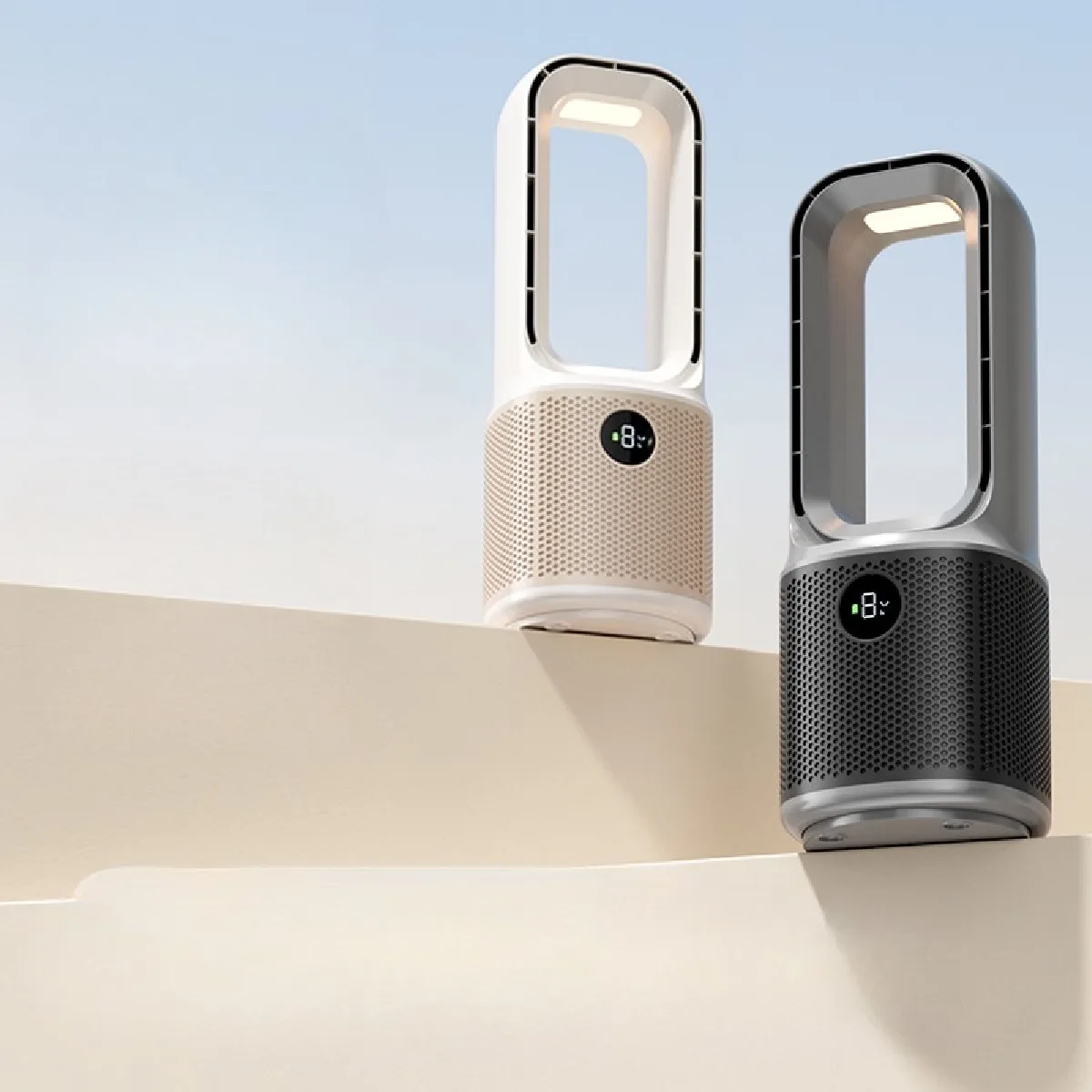 HEPU HP-F27 Sessiz Pervanesiz USB Şarjlı Masaüstü Fan – Dahili Su Hazneli Buharlı Serinletici, Dijital Göstergeli - Görsel 7