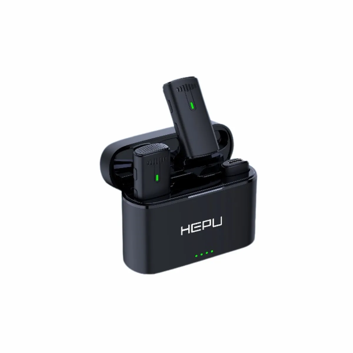 HEPU HP-K10 2.4GHz Kablosuz Mikrofon Seti – Şarj Kutulu, iOS/Type-C Uyumlu