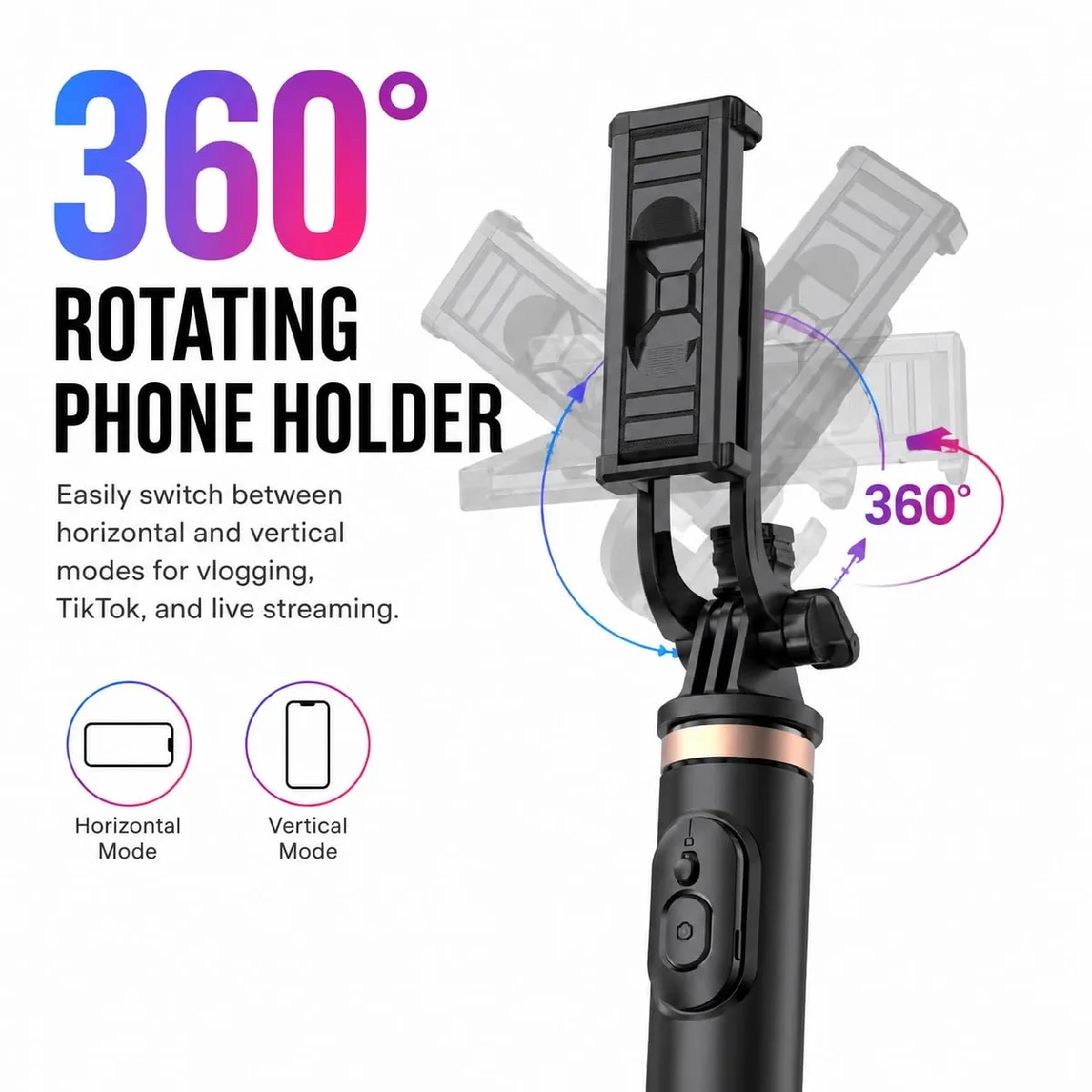 Hepu Hp T17 Bluetooth,Kumanda Özellikli Ayarlanabilir Uzunluk Stabil Selfi Çubuğu 73 CM - Görsel 4