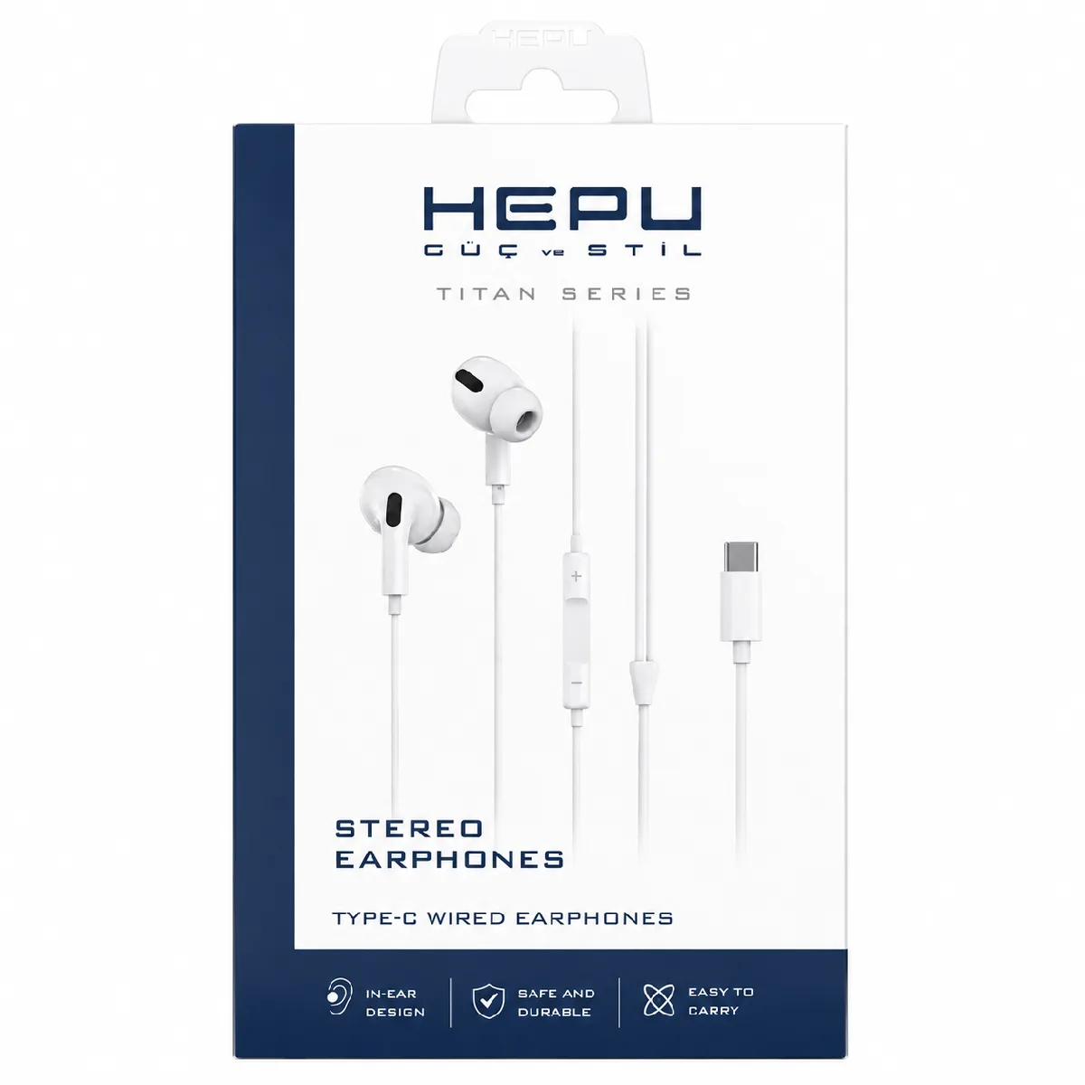 HEPU HP-TK01 Titan Series Type-C Kablolu Kulak İçi Kulaklık – Stereo Ses, Mikrofonlu - Görsel 3