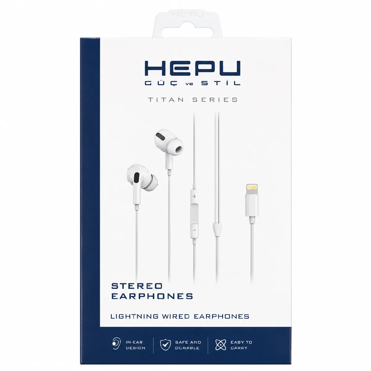 HEPU HP-TK02 Titan Series Lightning Kablolu Kulak İçi Kulaklık – Stereo Ses, Mikrofonlu - Görsel 3