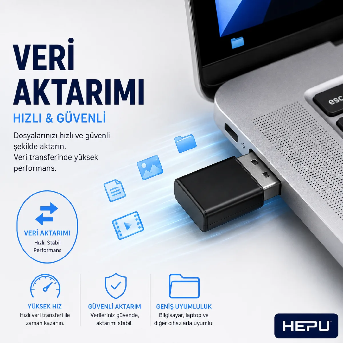 HEPU HP-Z01 Type-C to USB OTG Dönüştürücü – Tak & Kullan + Veri Aktarımı + Şarj Desteği - Görsel 5