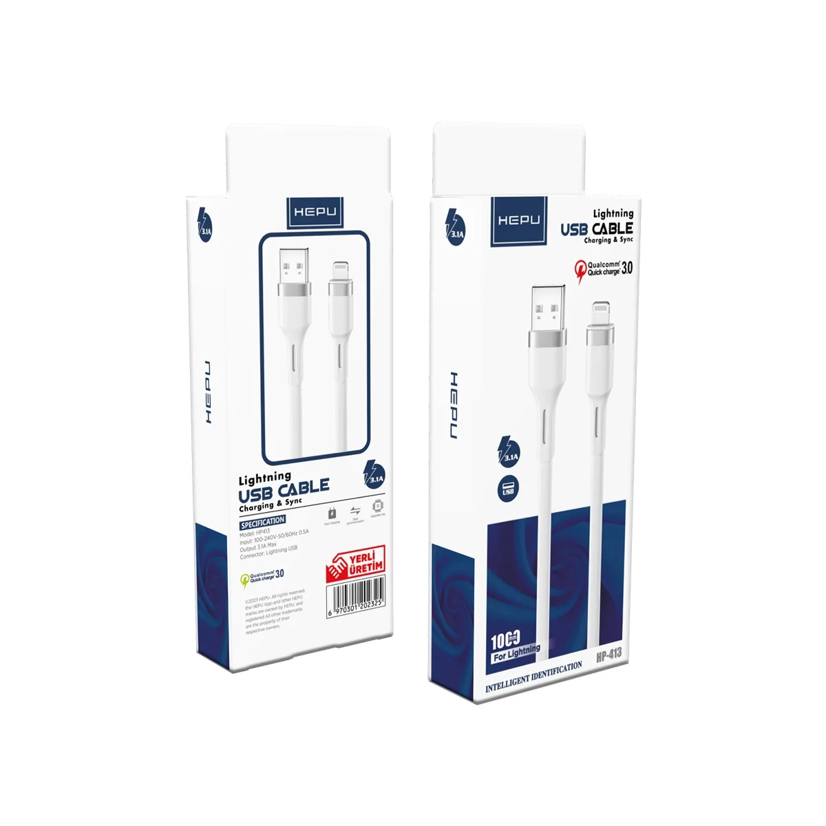 HEPU Lightning HP-413 Hero Kablo – iPhone Uyumlu Hızlı Şarj ve Veri Aktarımı (1 Metre) - Görsel 4