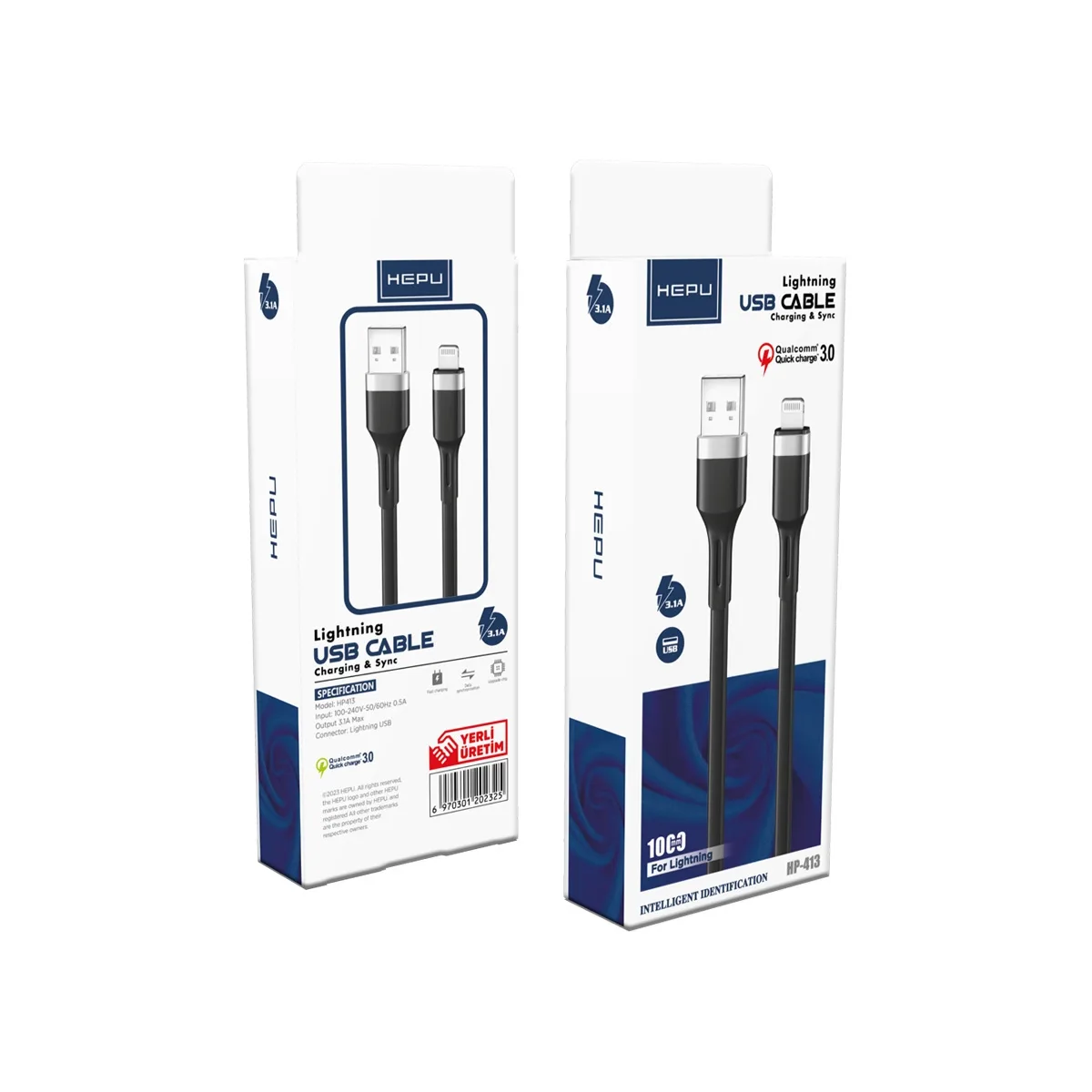 HEPU Lightning HP-413 Hero Kablo – iPhone Uyumlu Hızlı Şarj ve Veri Aktarımı (1 Metre) - Görsel 7